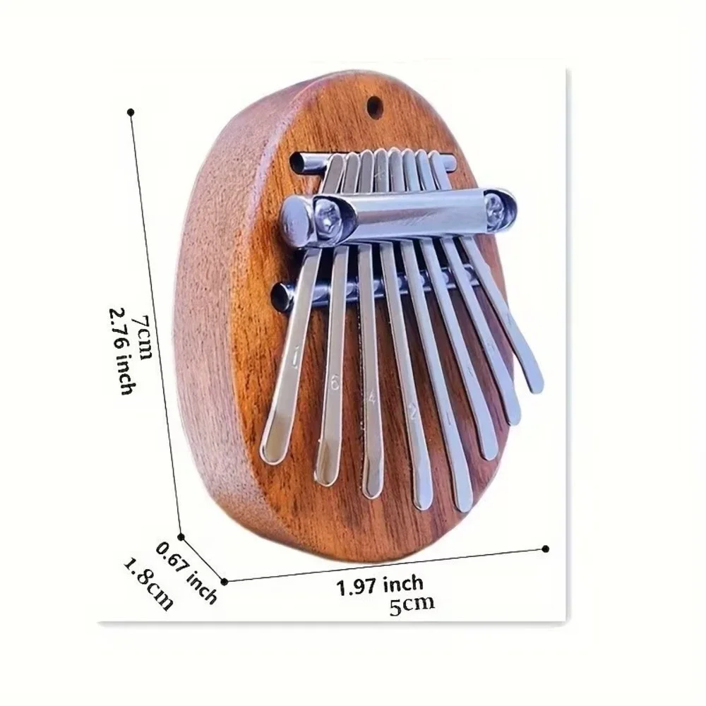 Mini 8 Key Kalimba Thumb Piano‎ Solid Mahogany Wood Portable Musical Instrument